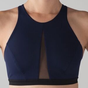 Lululemon Sz 4 Endless Horizons Swim Top In 
Euro Navy / Black EUC